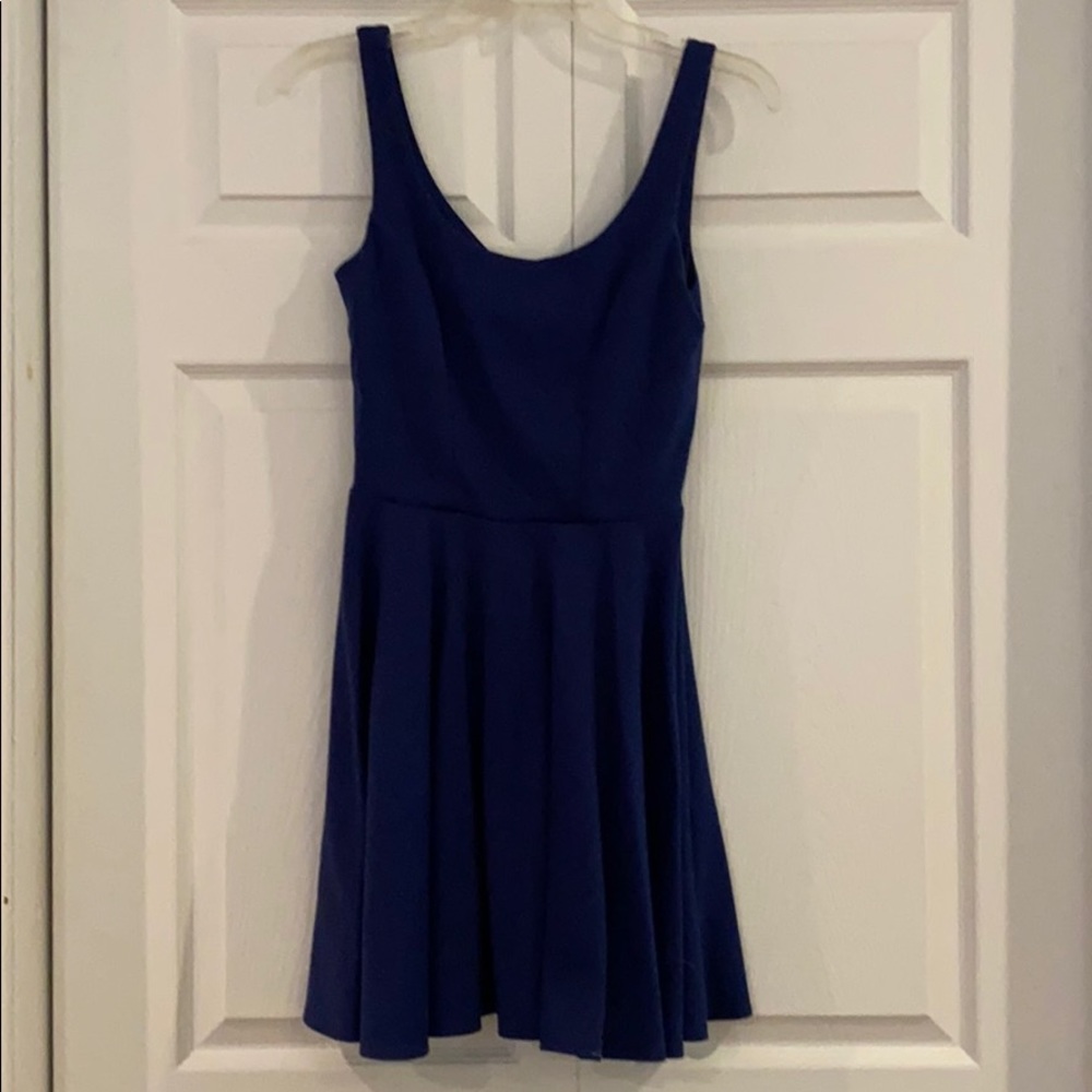 ASOS navy dress with bow detail on back